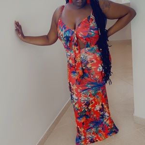 Vibrant Plus Size Floral Yacht Dress